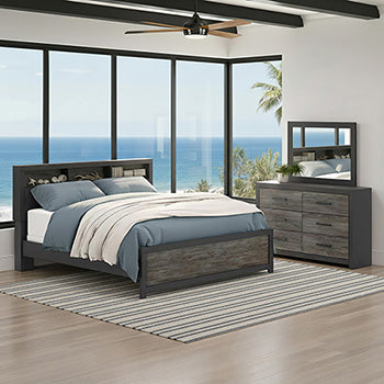 Best Furniture Outlet - Ashley Furniture - Broachmyn Bedroom - Two Drawer Night Stand / Black/Gray - PCB1118-92