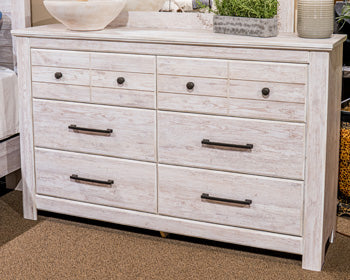 Best Furniture Outlet - Ashley Furniture - Makidern Bedroom - Six Drawer Dresser / Whitewash - PCB1171-31
