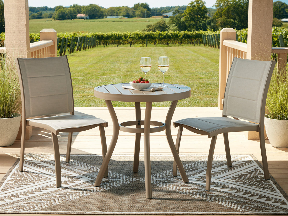 Best Furniture Outlet - Ashley Furniture - Mission Beach Outdoor - Chairs w/Table Set (3/CN) / Beige - PCP200-050