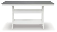Best Furniture Outlet - Ashley Furniture - Transville Outdoor - RECT COUNTER TABLE W/UMB OPT / Gray/White - P210-642