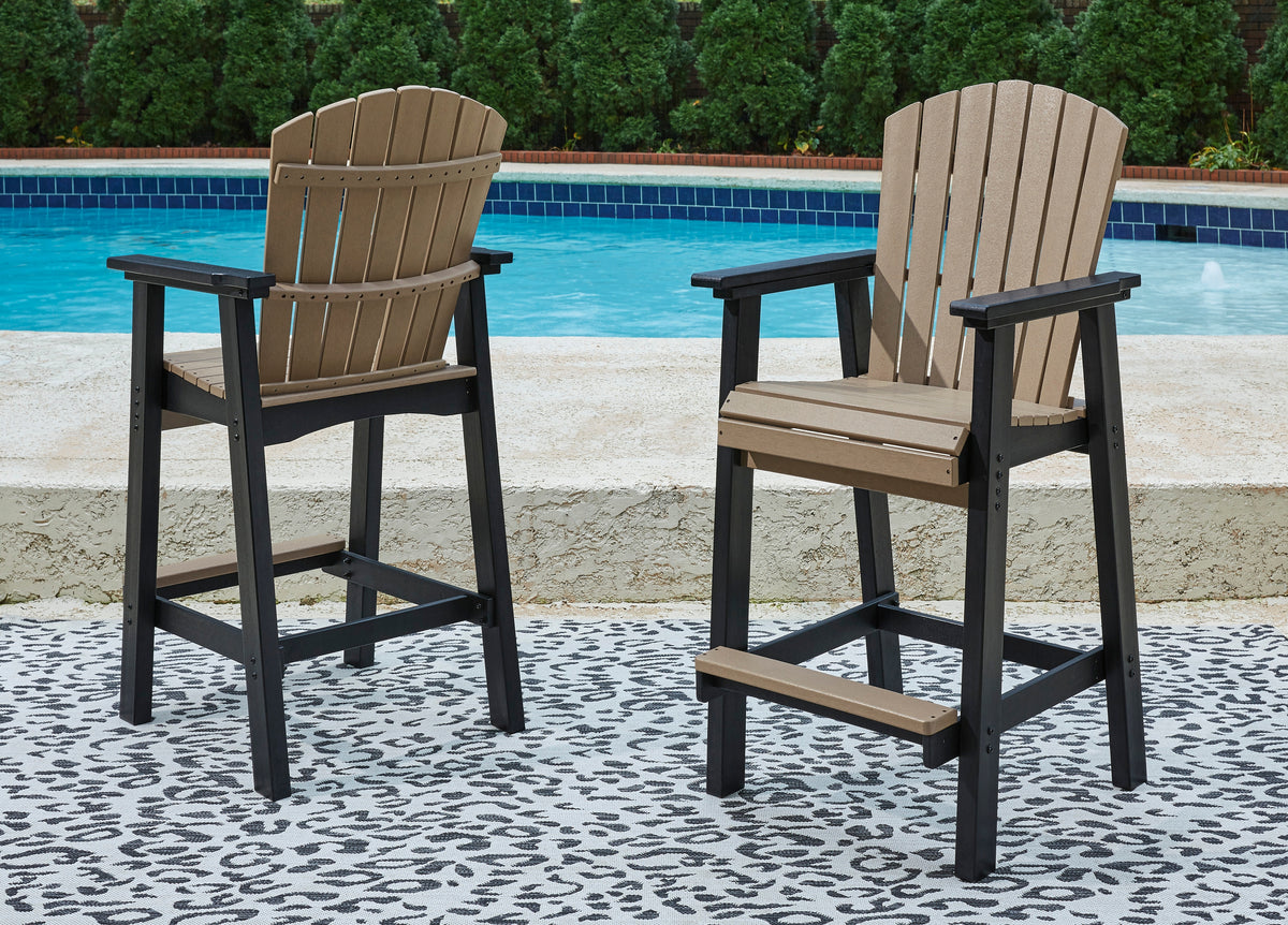 Best Furniture Outlet - Ashley Furniture - Fairen Trail Outdoor - Barstool (Set of 2) / Black/Driftwood - P211-124