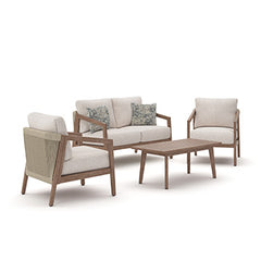 Best Furniture Outlet - Ashley Furniture - Nature Lane Outdoor - Sofa/Chairs/Table Set (4/CN) - PCP355-081
