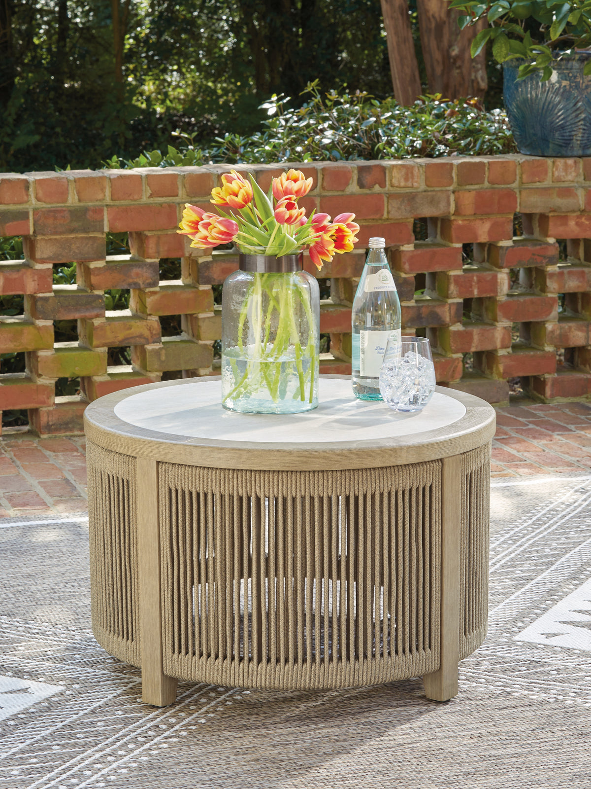 Best Furniture Outlet - Ashley Furniture - Spooners Cove Outdoor - Round Cocktail Table - PCP469-708