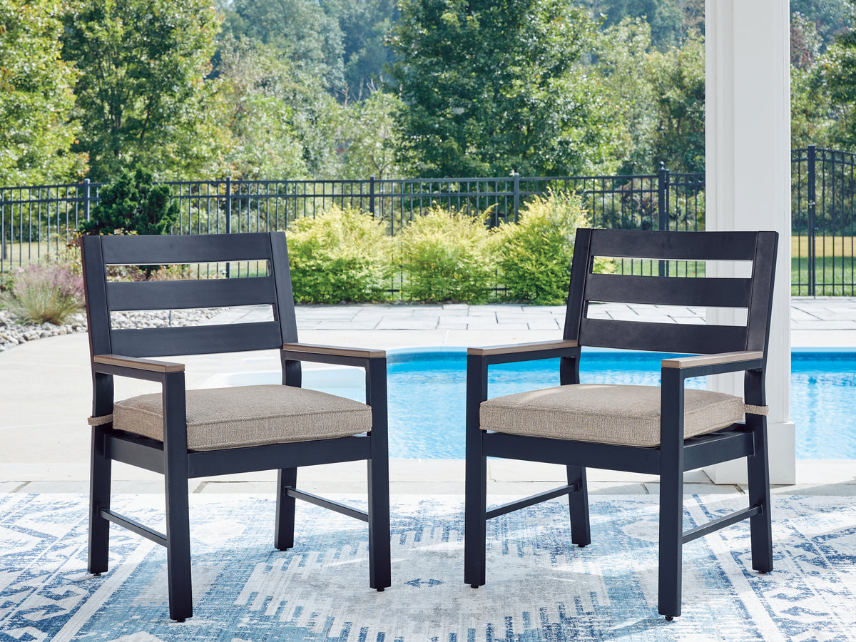 Best Furniture Outlet - Ashley Furniture - East Beach Outdoor - Arm Chair With Cushion (Set of 2) - PCP587-601A