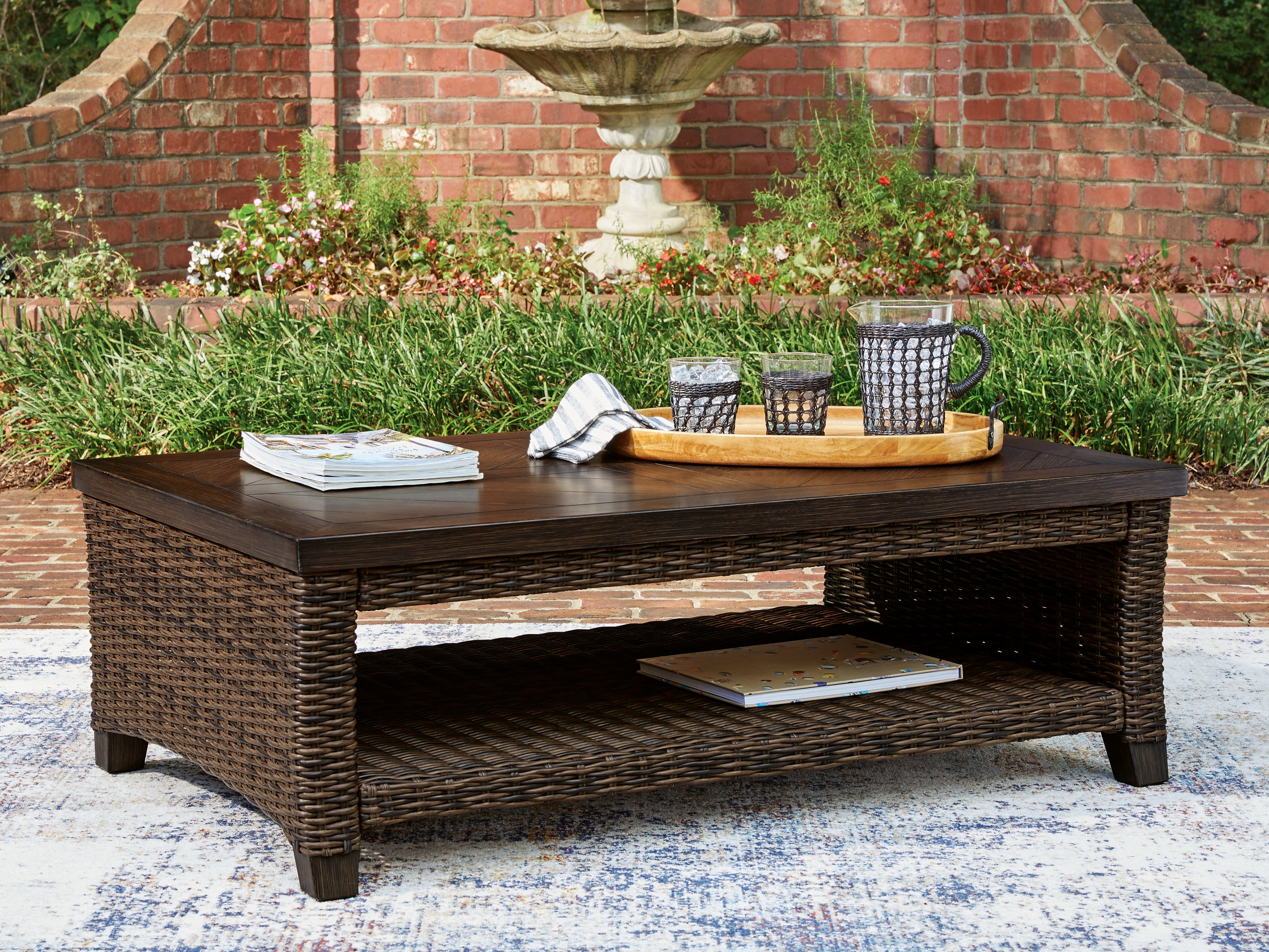 Best Furniture Outlet - Ashley Furniture - Monterey Point Outdoor - Rectangular Cocktail Table - PCP760-701