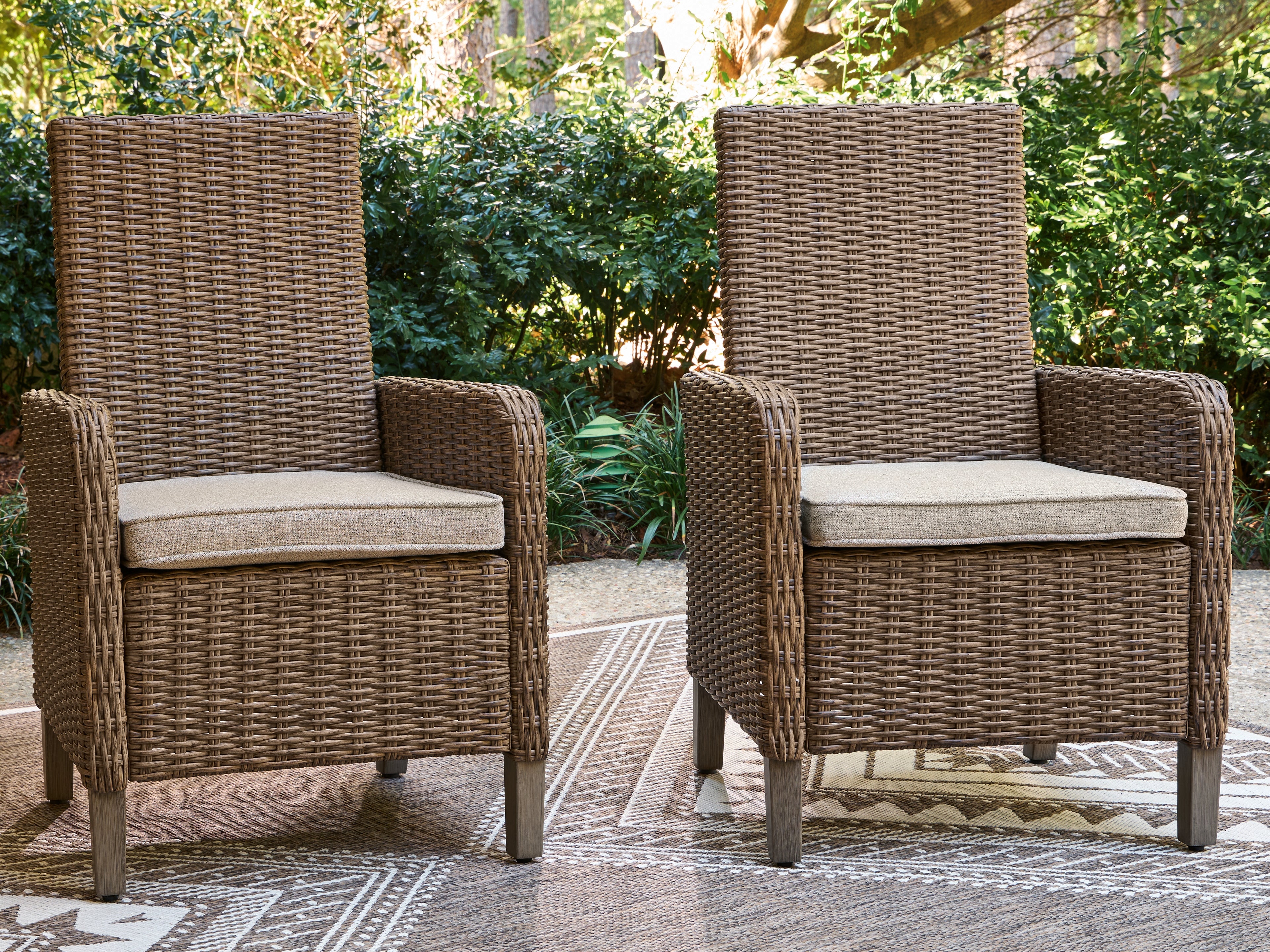 Best Furniture Outlet - Ashley Furniture - Laguna Heights Outdoor - Arm Chair With Cushion (Set of 2) / Beige - PCP790-601A