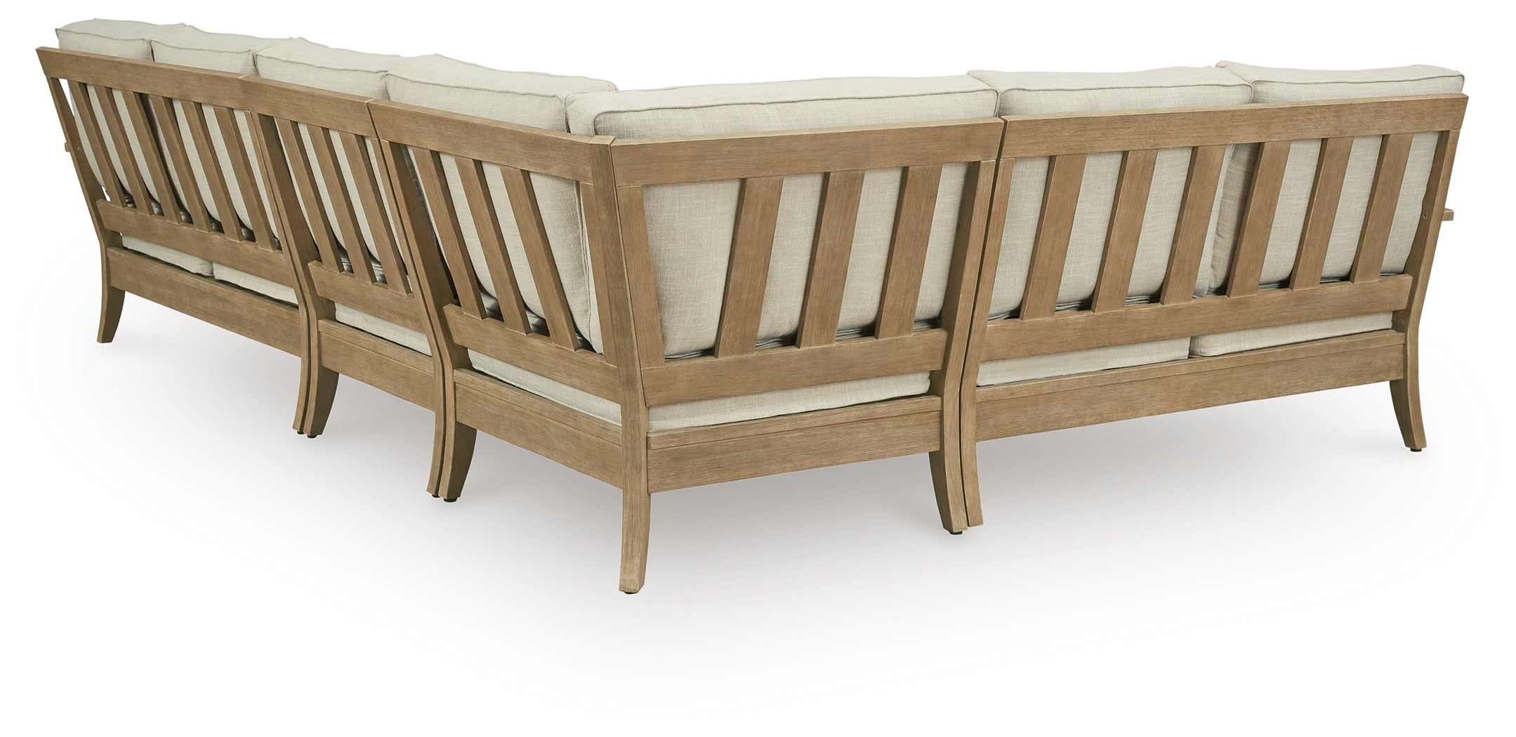 Best Furniture Outlet - Ashley Furniture - Clare View Outdoor - 4-Piece Outdoor Sectional / Beige - P801P11