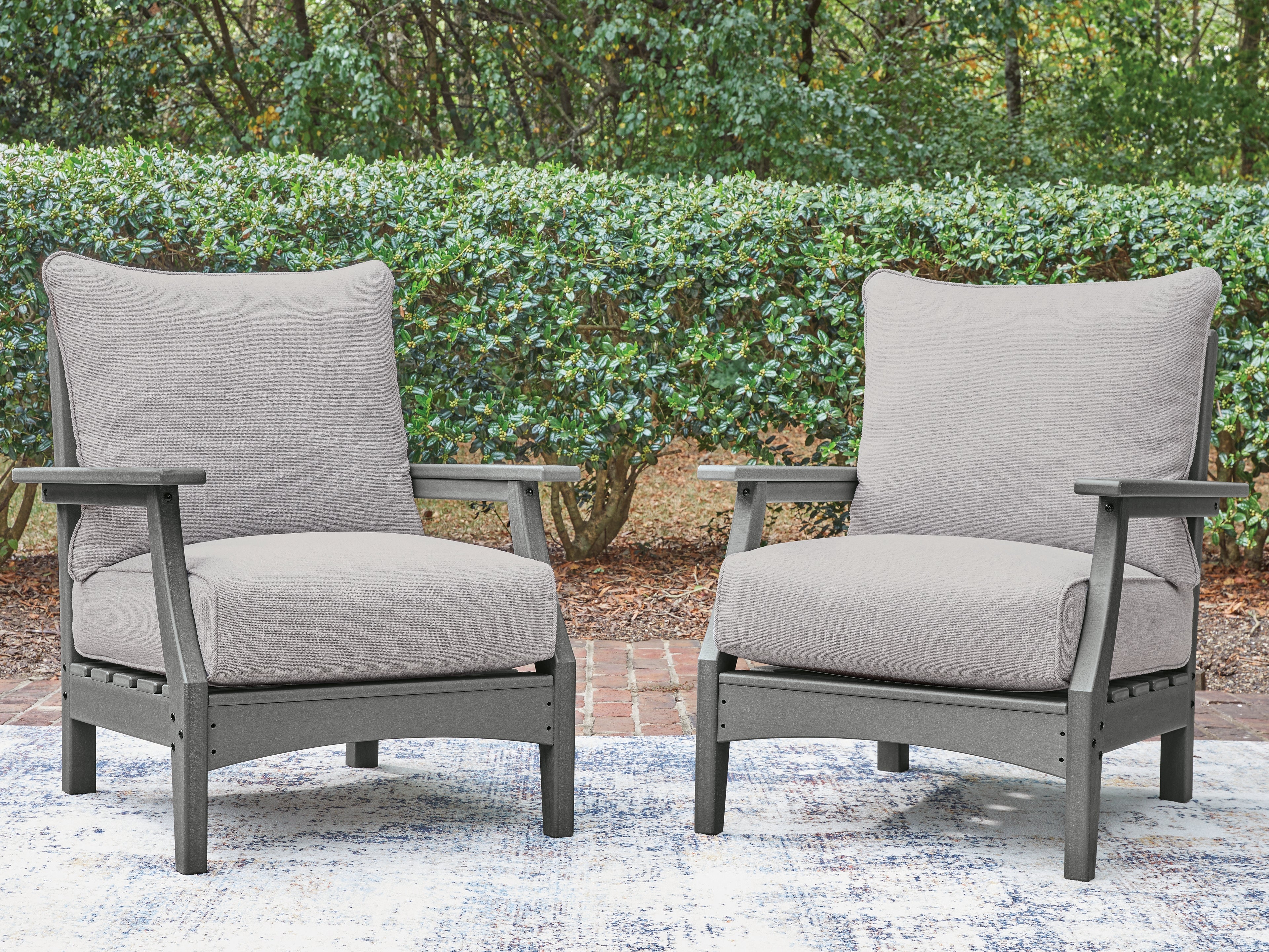 Best Furniture Outlet - Ashley Furniture - Cove Beach Outdoor - Lounge Chair w/Cushion (Set of 2) / Gray - PCP803-820