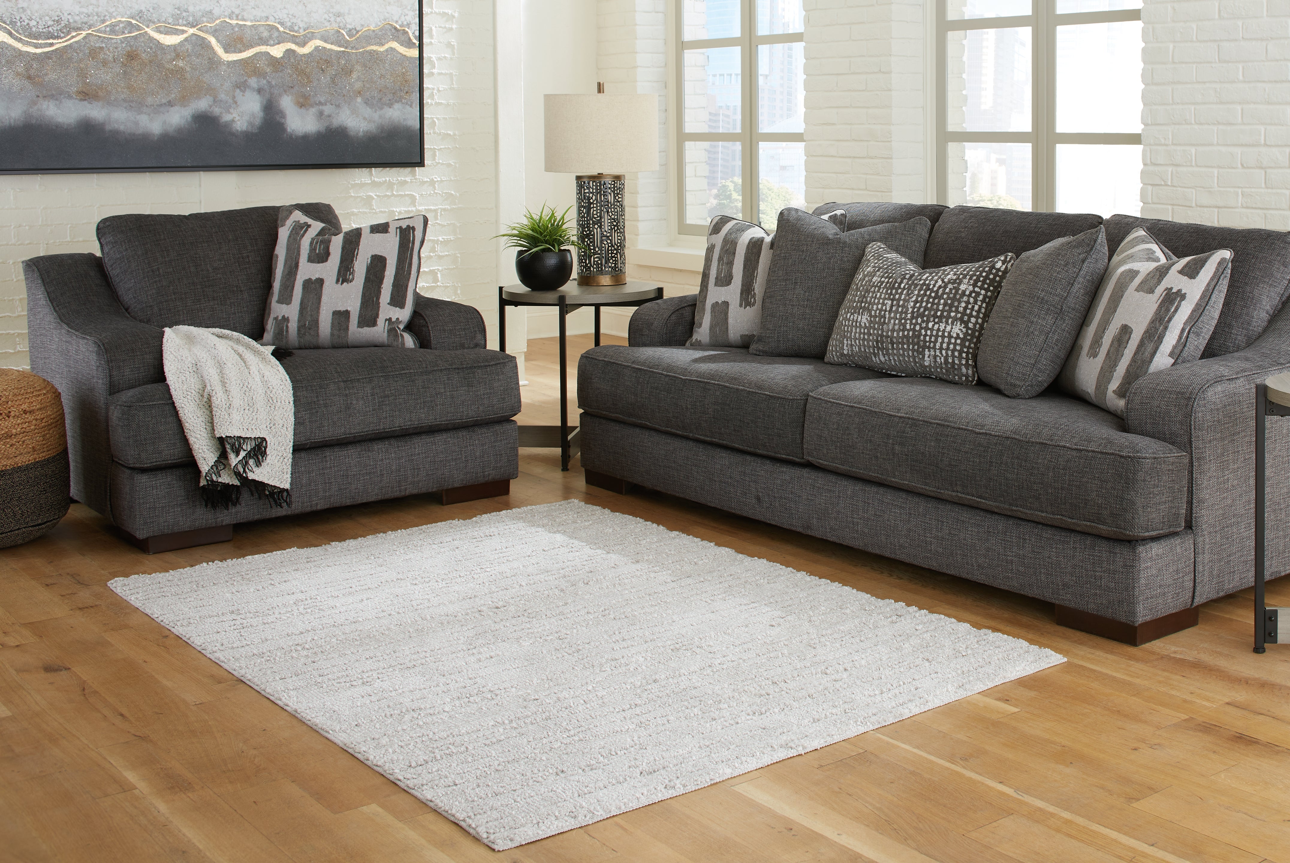 Best Furniture Outlet - Ashley Furniture - Ivygail Rug - 5' x 7' Rug / Gray - R404512