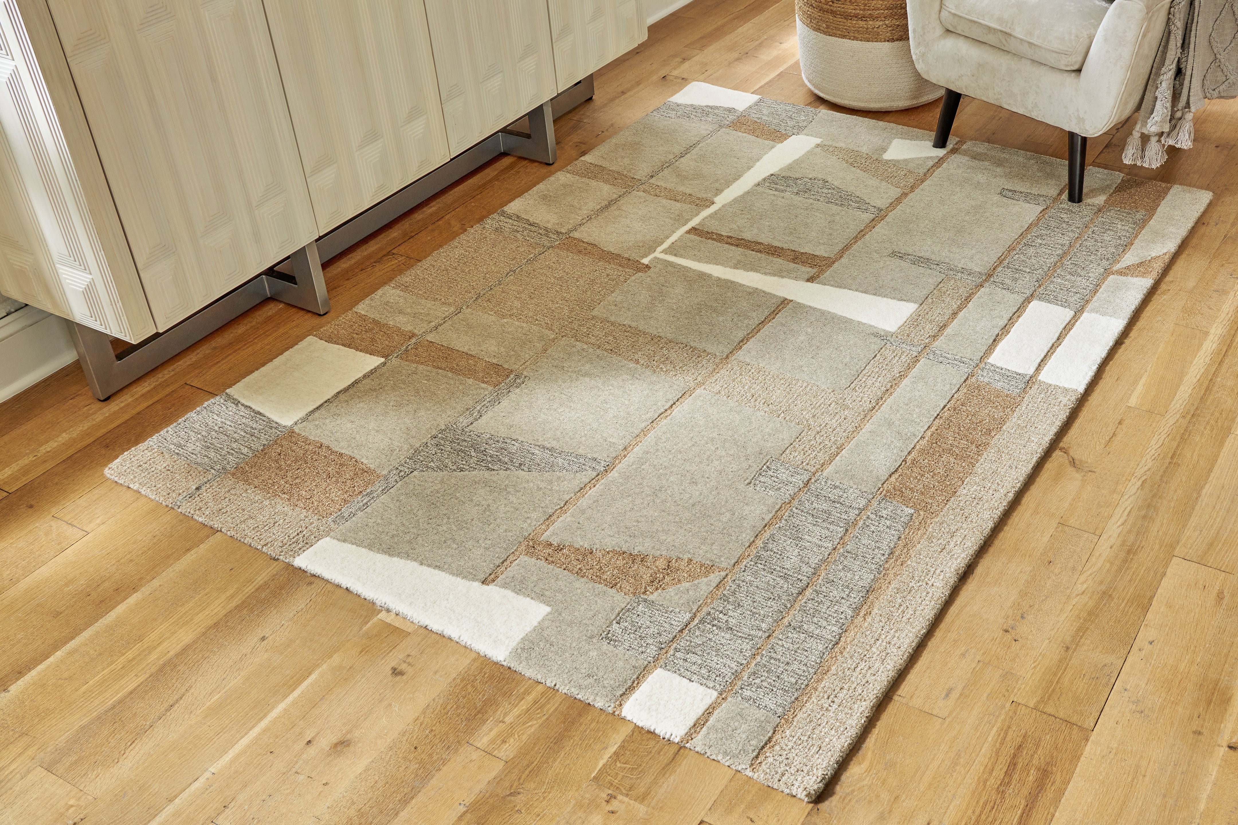 Best Furniture Outlet - Ashley Furniture - Abbotton Rug - 8' x 10' Rug / Taupe/Gray/Caramel - R406331