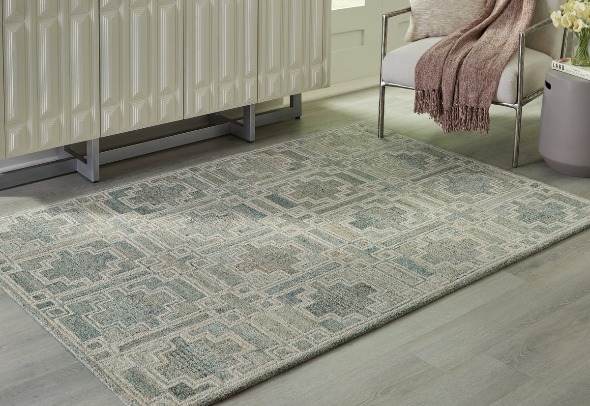 Best Furniture Outlet - Ashley Furniture - Jossland Rug - 5' x 7' Rug / Green/Ivory - R406912