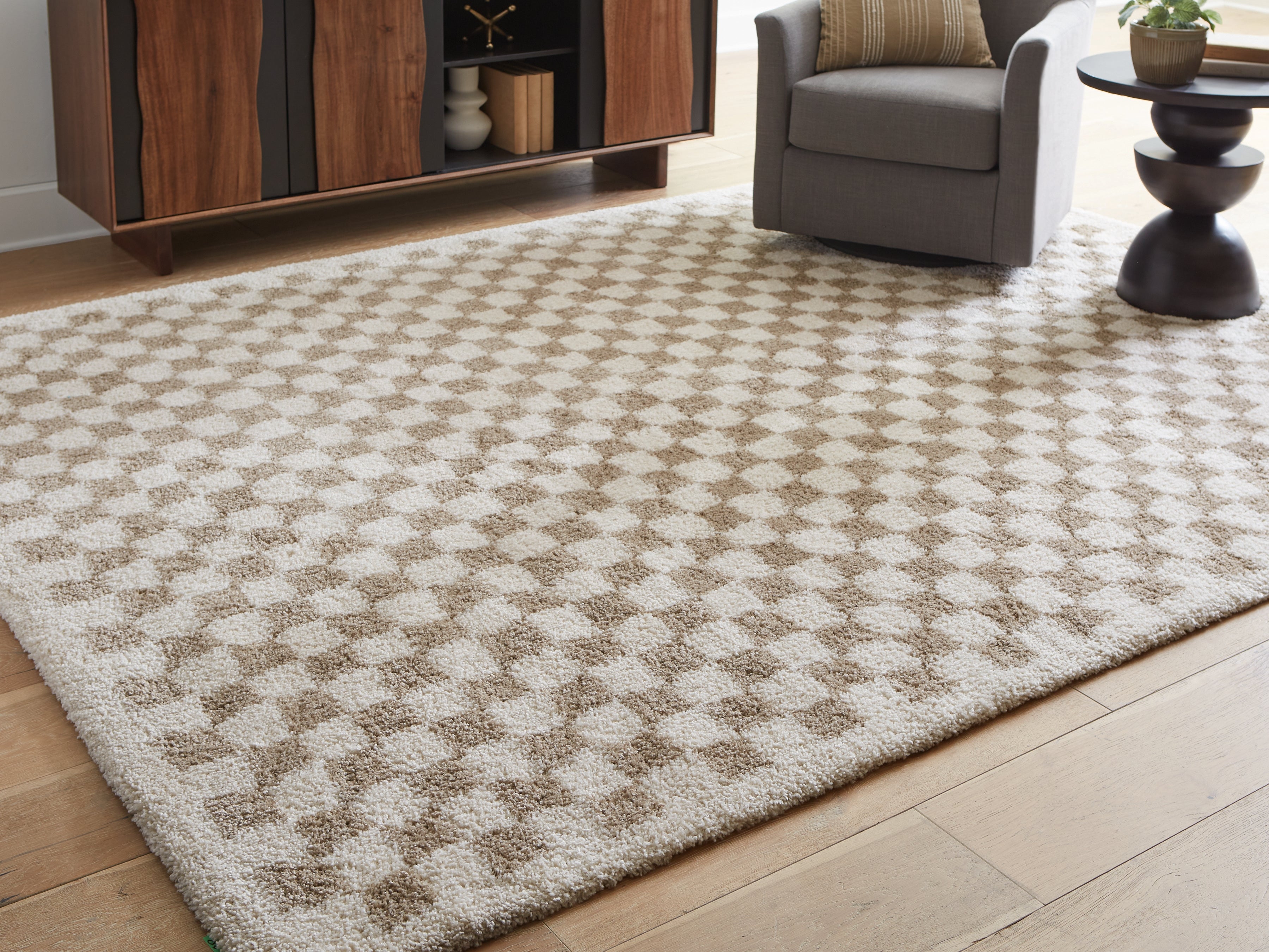 Best Furniture Outlet - Ashley Furniture - Karamen Rug - Large Rug / Taupe/Ivory - R407341
