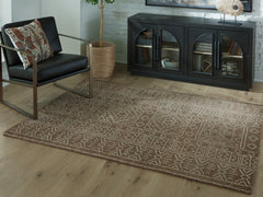 Best Furniture Outlet - Ashley Furniture - Merrittman Rug - 7'8" x 10' Area Rug / Brown/Ivory - R407701