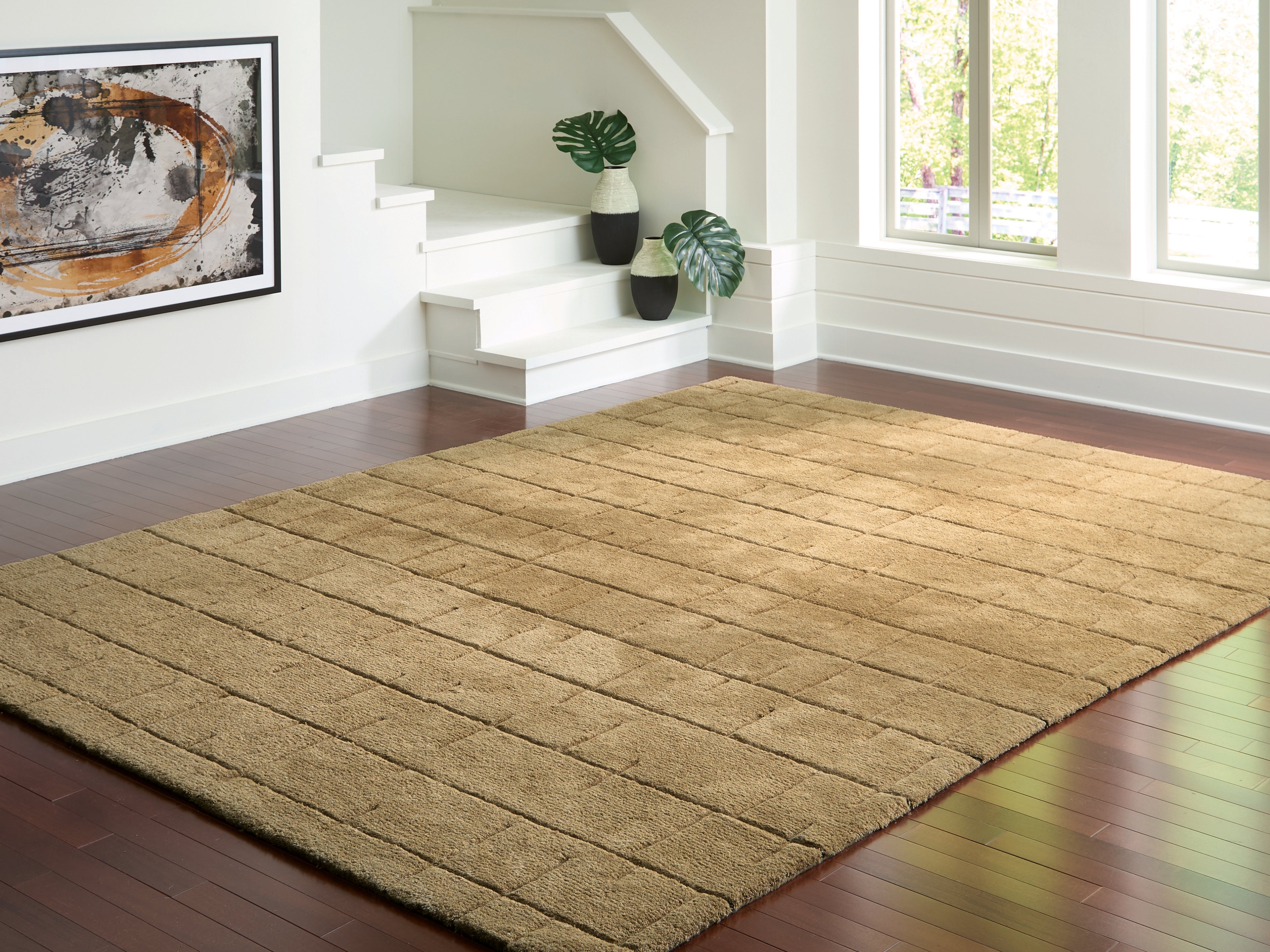 Best Furniture Outlet - Ashley Furniture - Luzmont Rug - Extra Large Rug / Golden Brown - R408370