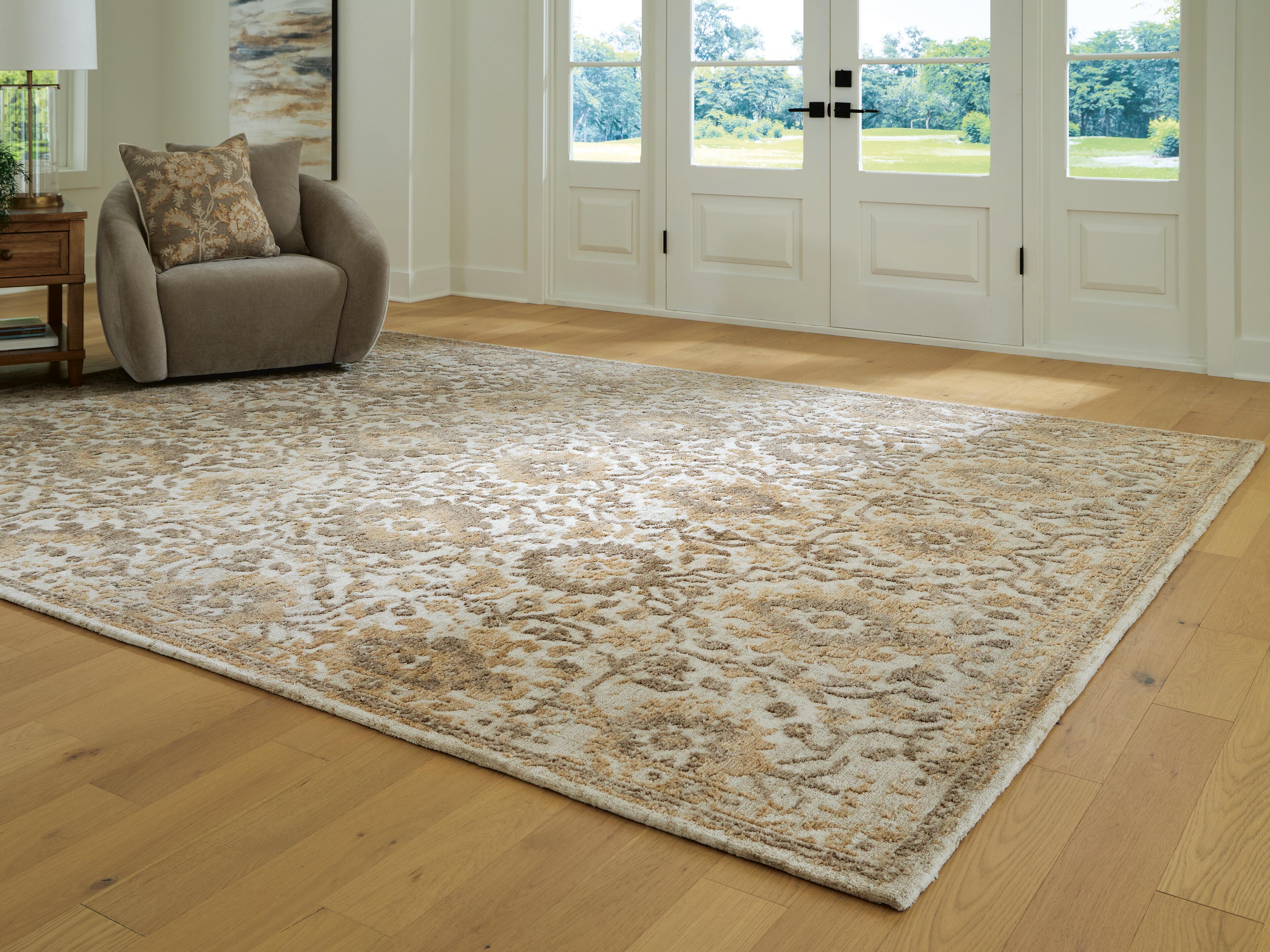 Best Furniture Outlet - Ashley Furniture - Sableridge Rug - Extra Large Rug / Ivory/Taupe/Camel - R408570