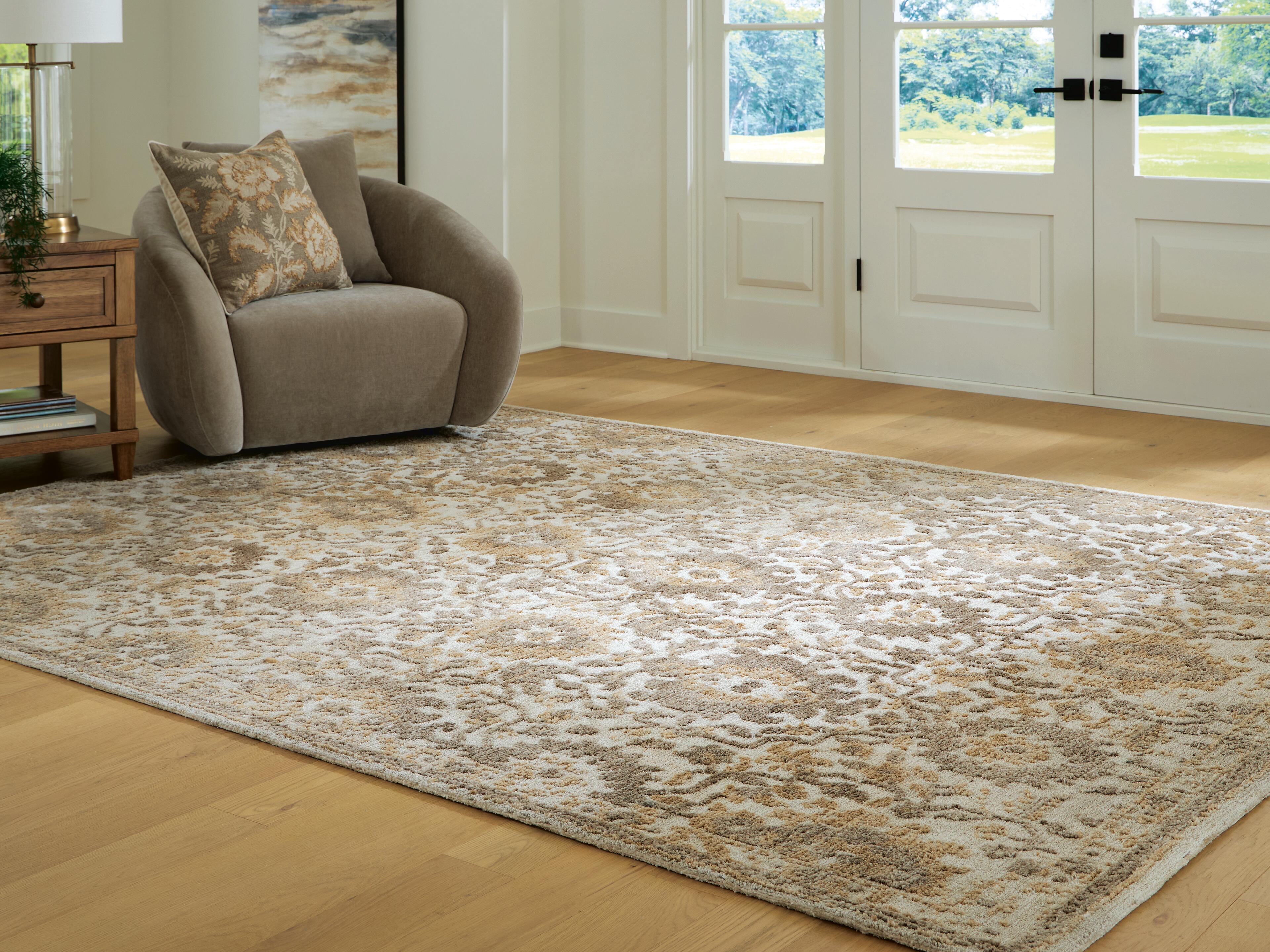 Best Furniture Outlet - Ashley Furniture - Sableridge Rug - Large Rug / Ivory/Taupe/Camel - R408571
