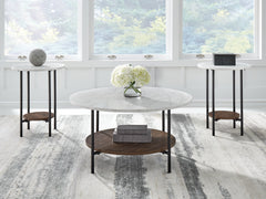 Best Furniture Outlet - Ashley Furniture - Wrenwich Table (Set of 3) - Occasional Table Set (3/CN) / Brown/Black/White - T167-13