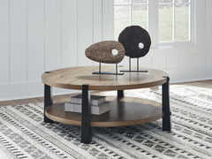 Best Furniture Outlet - Ashley Furniture - Ridgester Coffee Table - Round Cocktail Table - T518-8