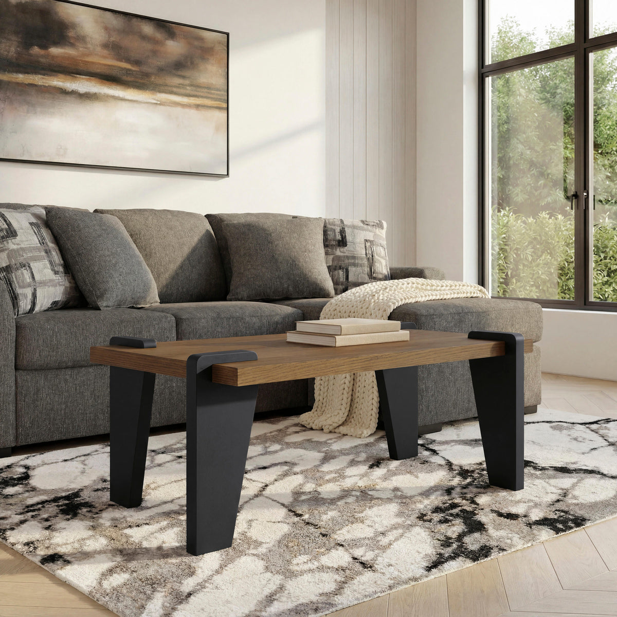 Best Furniture Outlet - Ashley Furniture - Weathermore Coffee Table - Rectangular Cocktail Table - T531-1