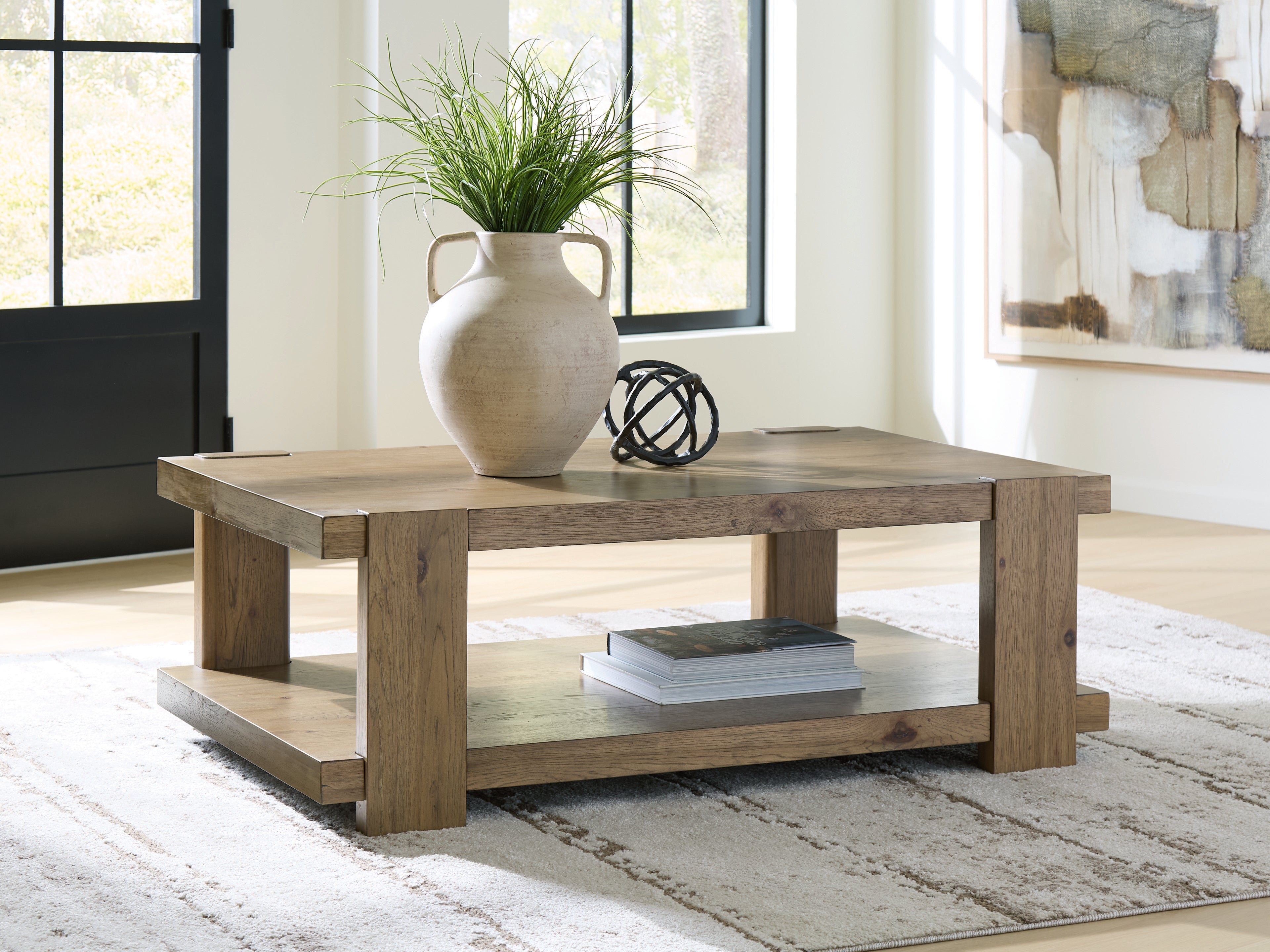 Best Furniture Outlet - Ashley Furniture - Flangren Coffee Table - Rectangular Cocktail Table - T553-1