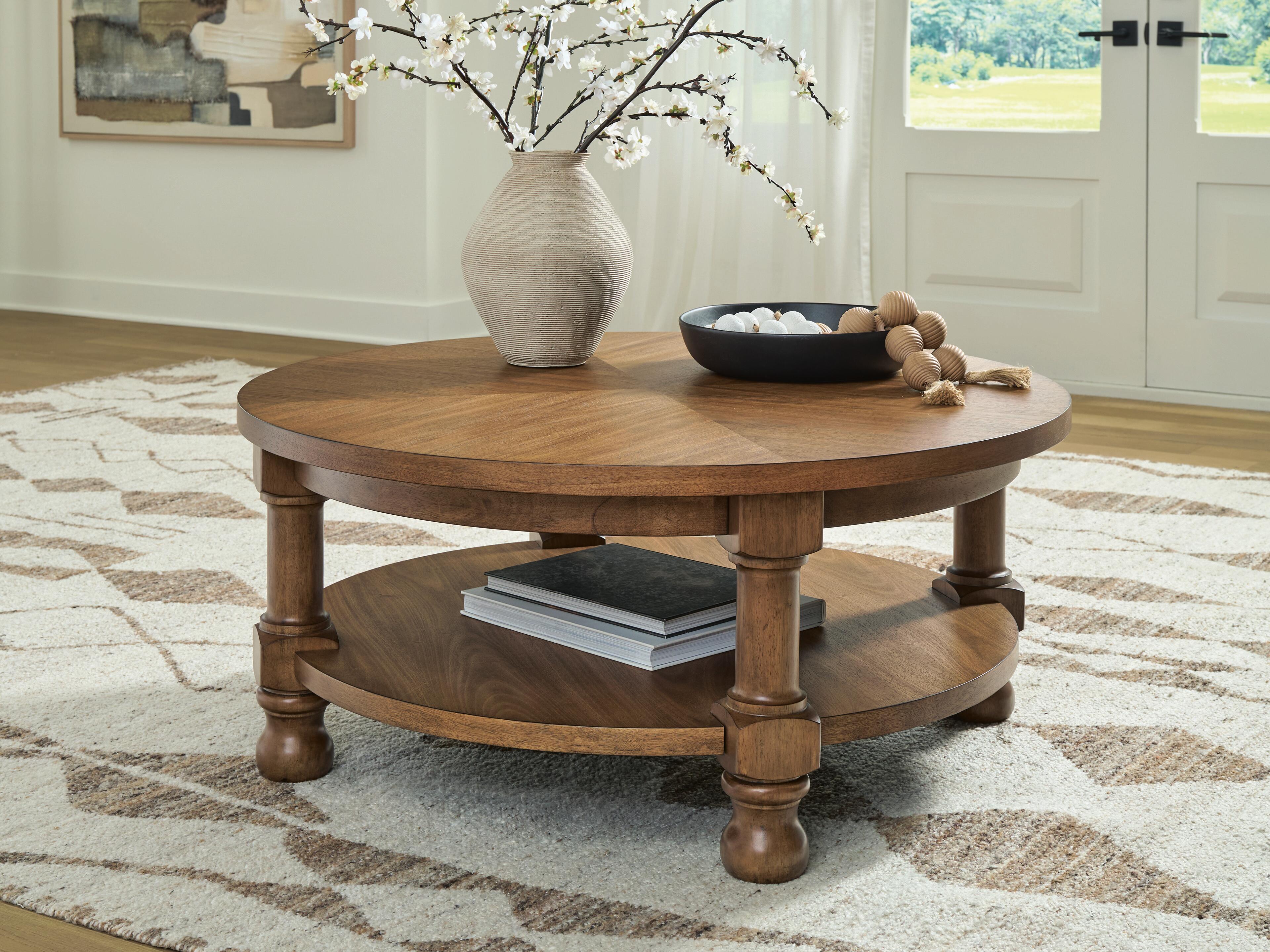 Best Furniture Outlet - Ashley Furniture - Chadworth Coffee Table - Round Cocktail Table - T614-8