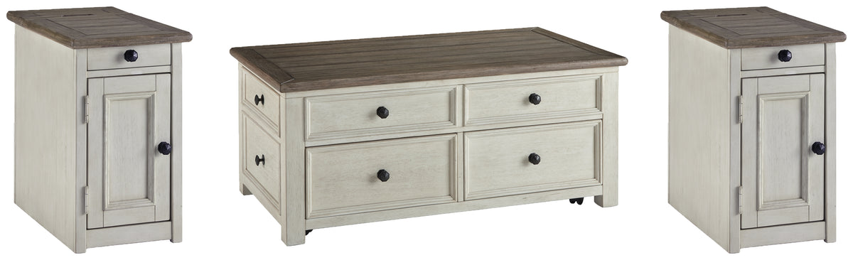 Best Furniture Outlet - Ashley Furniture - Bolanburg Coffee Table and 2 Chairside End Tables - Coffee Table and 2 Chairside End Tables - T637T2