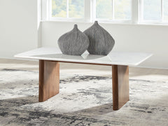 Best Furniture Outlet - Ashley Furniture - Isanti Coffee Table - Rectangular Cocktail Table / Light Brown/White - T662-1