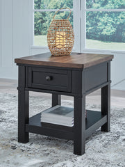 Best Furniture Outlet - Ashley Furniture - Wildenauer End Table - Rectangular End Table / Brown/Black - T664-3