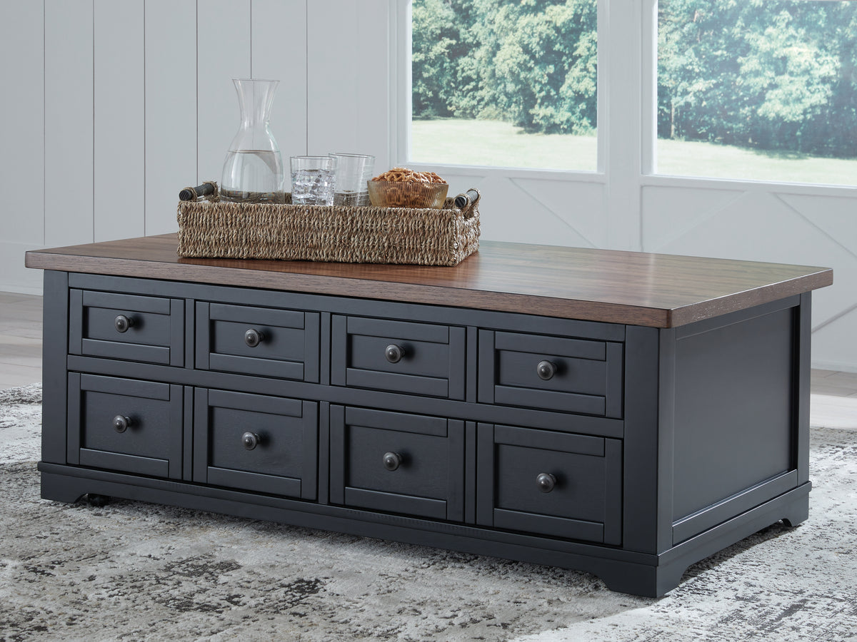 Best Furniture Outlet - Ashley Furniture - Wildenauer Lift-Top Coffee Table - Lift Top Cocktail Table / Brown/Black - T664-9