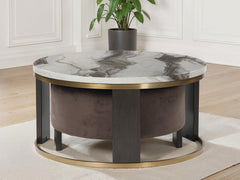 Best Furniture Outlet - Ashley Furniture - Jazmore Nesting Coffee Table (Set of 2) - Nesting Cocktail Tables (Set of 2) / Brown/Brass Finish - T671-22