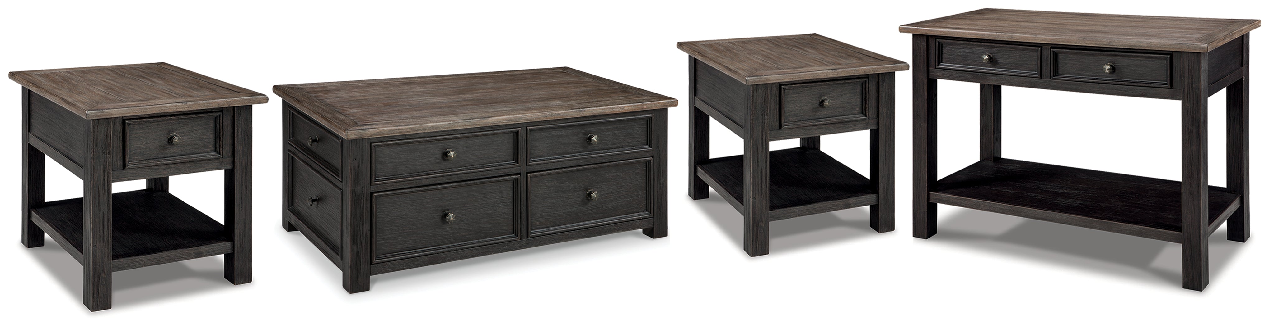 Best Furniture Outlet - Ashley Furniture - Tyler Creek Coffee Table and 2 End Tables with Console - Coffee Table and 2 End Tables with Console - T736T3