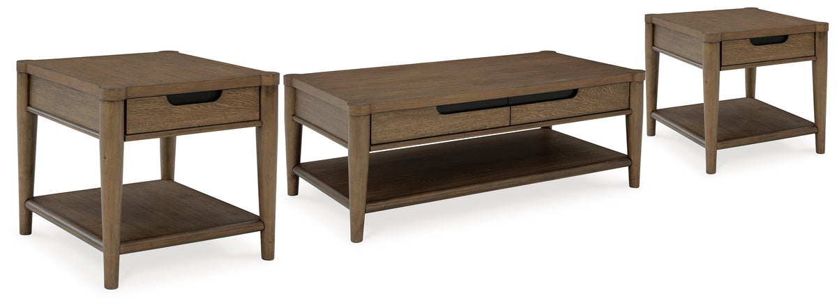 Best Furniture Outlet - Ashley Furniture - Roanhowe Coffee Table and 2 End Tables - Coffee Table and 2 End Tables - T769T1