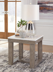 Best Furniture Outlet - Ashley Furniture - Loyaska End Table - Rectangular End Table / Grayish Brown/White - T854-3