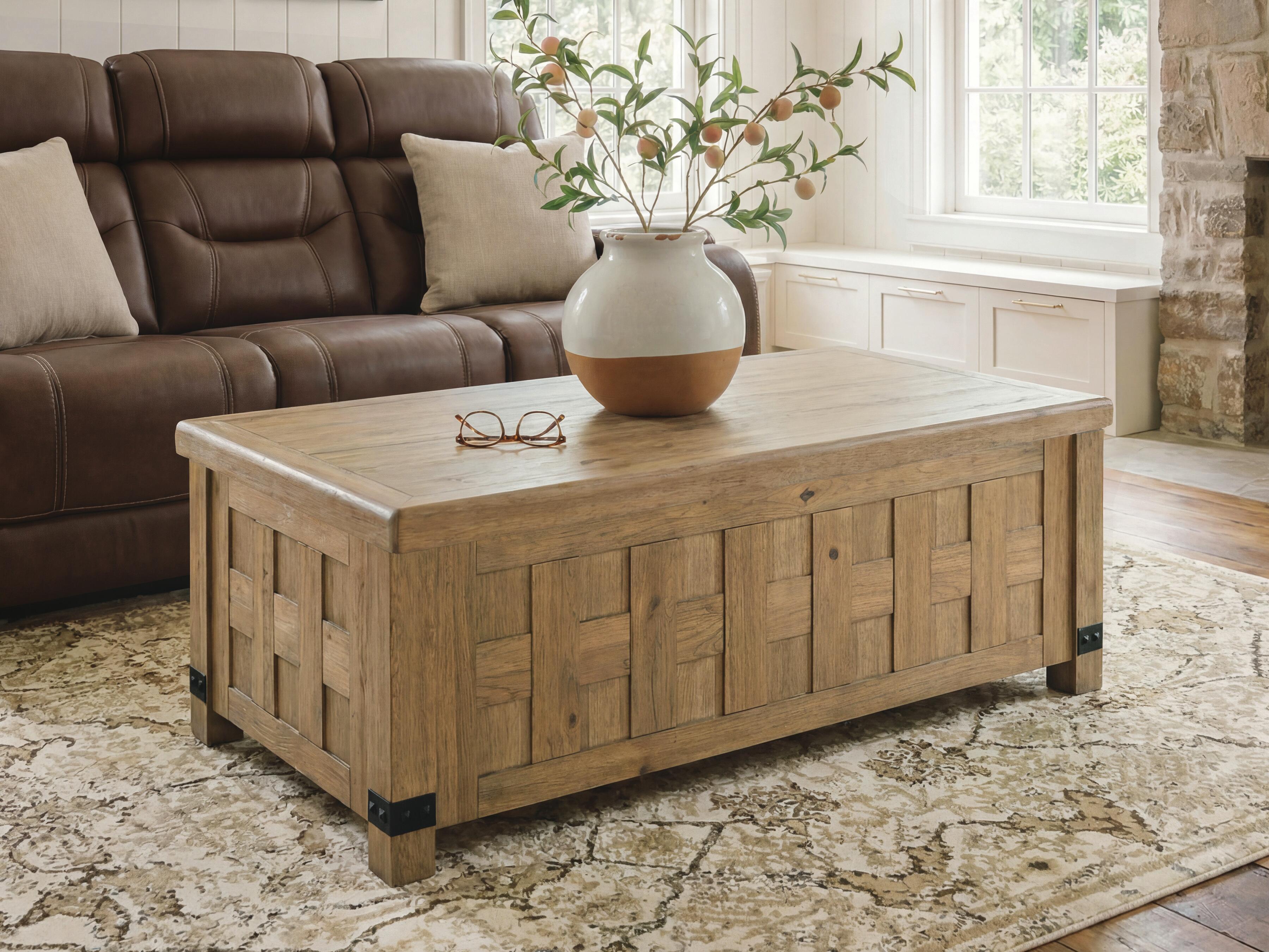 Best Furniture Outlet - Ashley Furniture - Ridgester Lift-Top Coffee Table - Lift Top Cocktail Table - T858-9