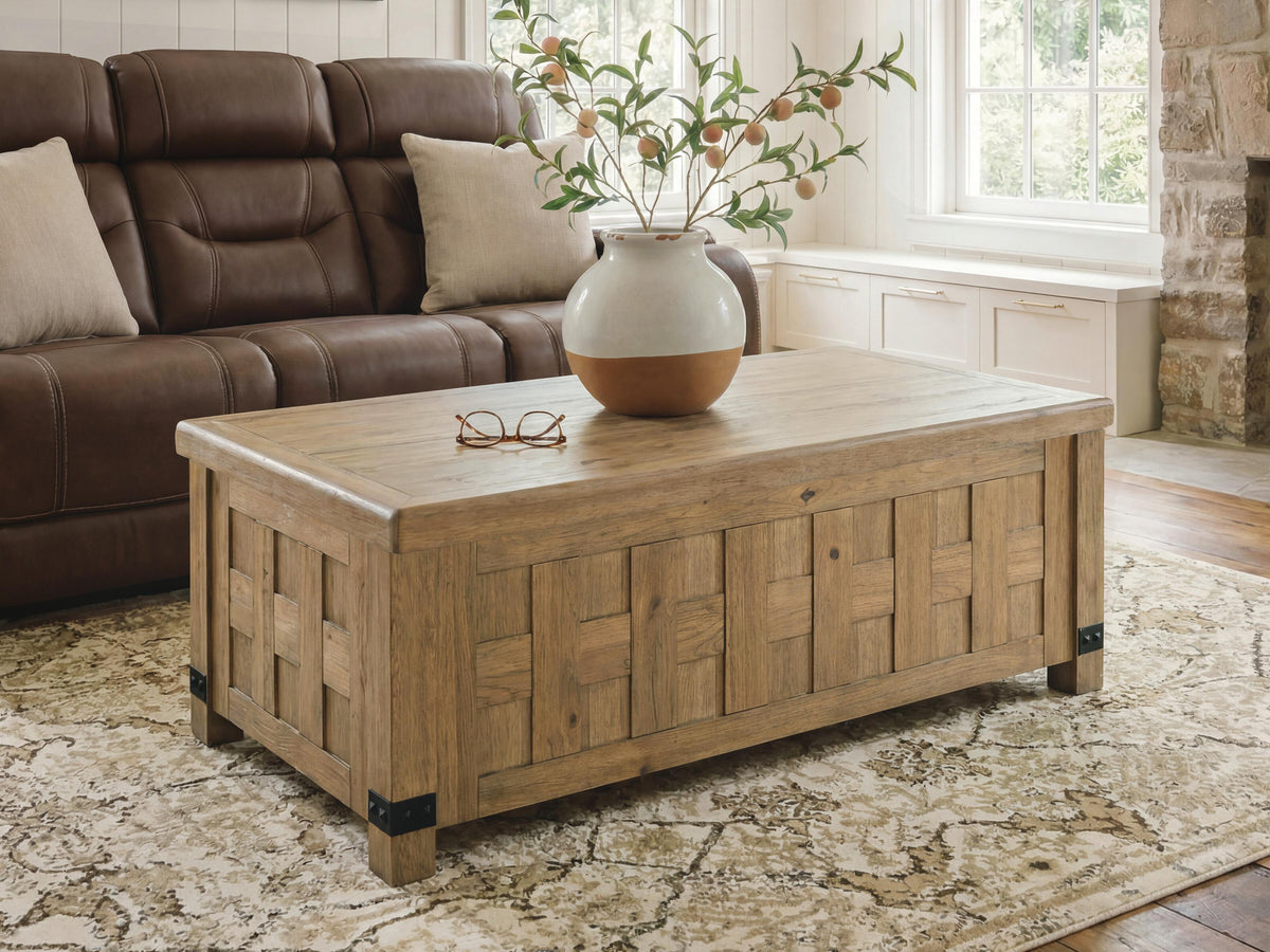 Best Furniture Outlet - Ashley Furniture - Ridgester Lift-Top Coffee Table - Lift Top Cocktail Table - T858-9