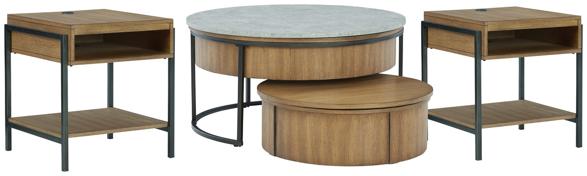 Best Furniture Outlet - Ashley Furniture - Fridley Coffee Table and 2 End Tables - Coffee Table and 2 End Tables - T964T1