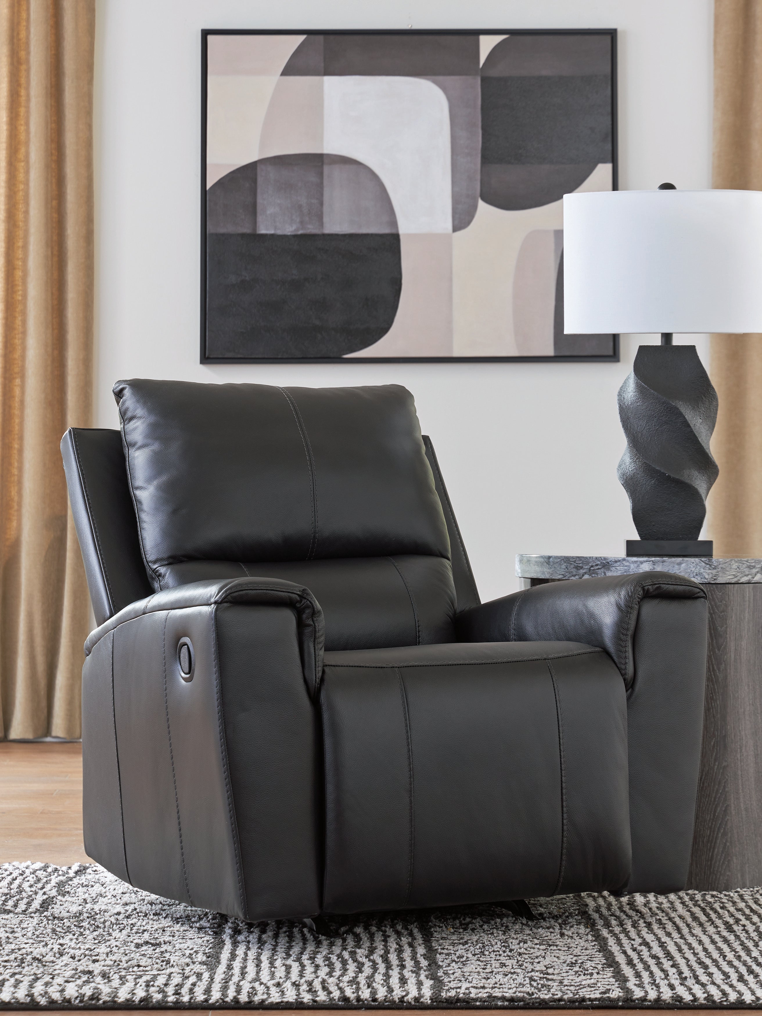 Best Furniture Outlet - Ashley Furniture - Glossmore Living Room - Rocker Recliner / Black - PCU1170025