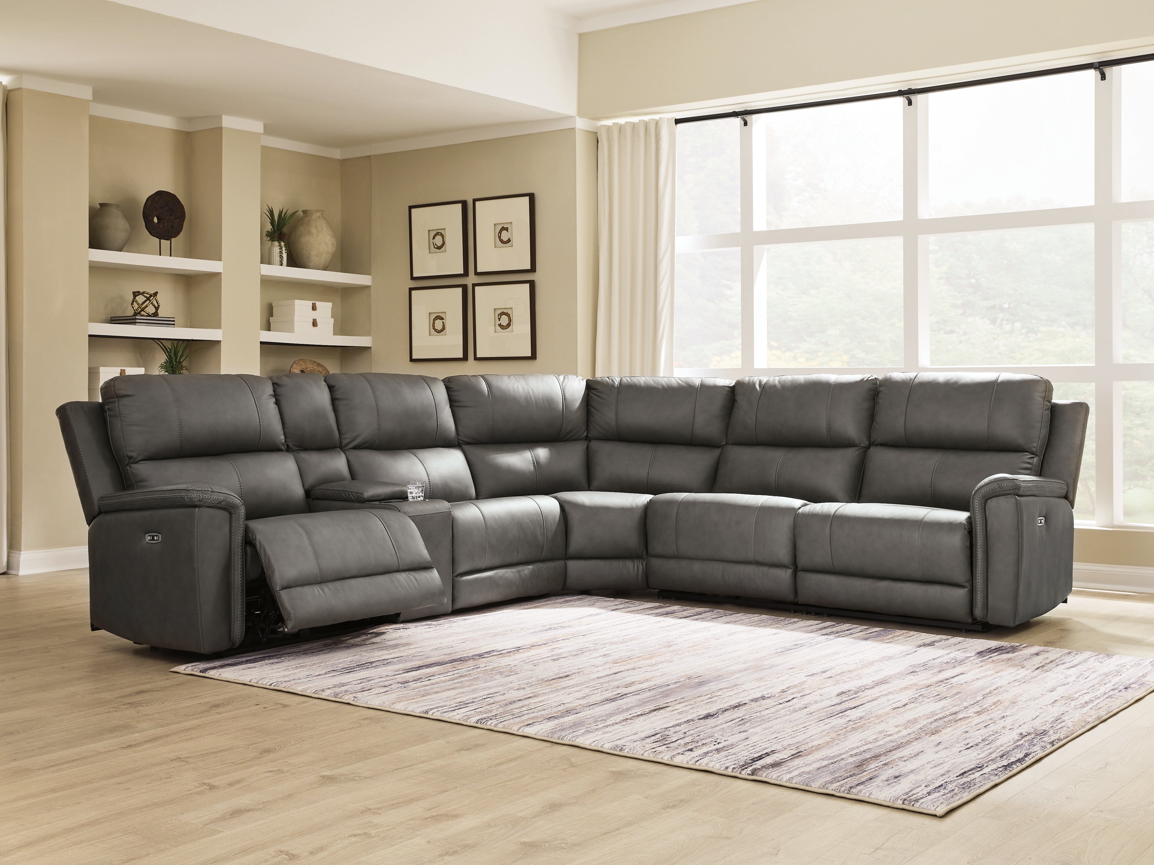 Best Furniture Outlet - Ashley Furniture - Bleckley Sectional - 6-Piece Power Reclining Sectional / Anchor - PCU12000S5