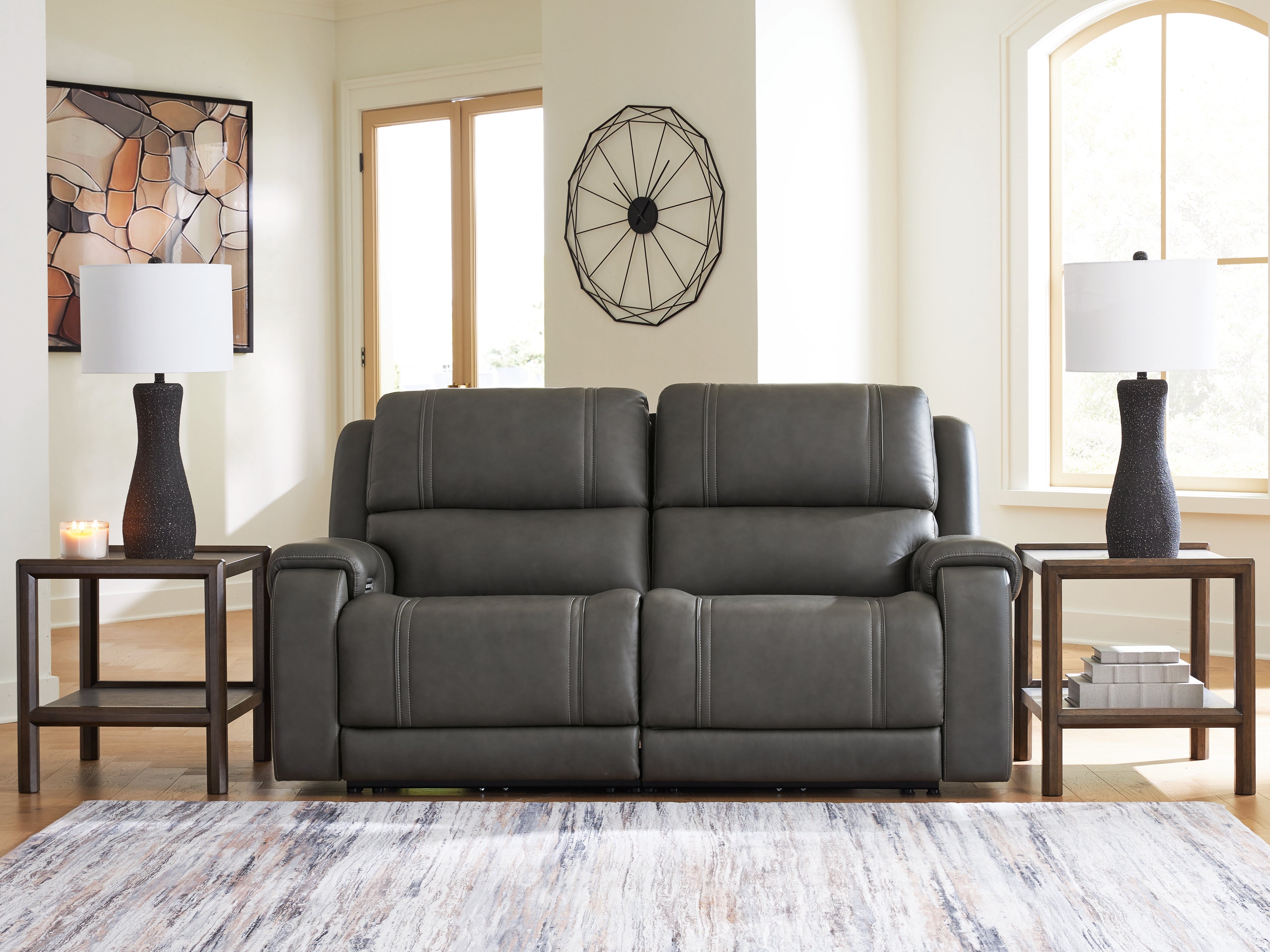 Best Furniture Outlet - Ashley Furniture - 5Z - Pittson Sectional - 2-Piece Power Reclining Sectional Loveseat - PCU12600S1