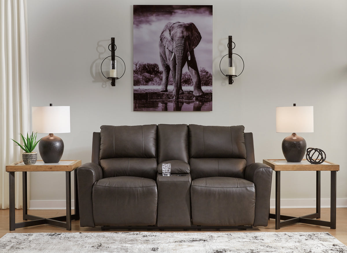 Best Furniture Outlet - Ashley Furniture - Boxmere Living Room - Reclining Power Sofa / Storm - U1310087