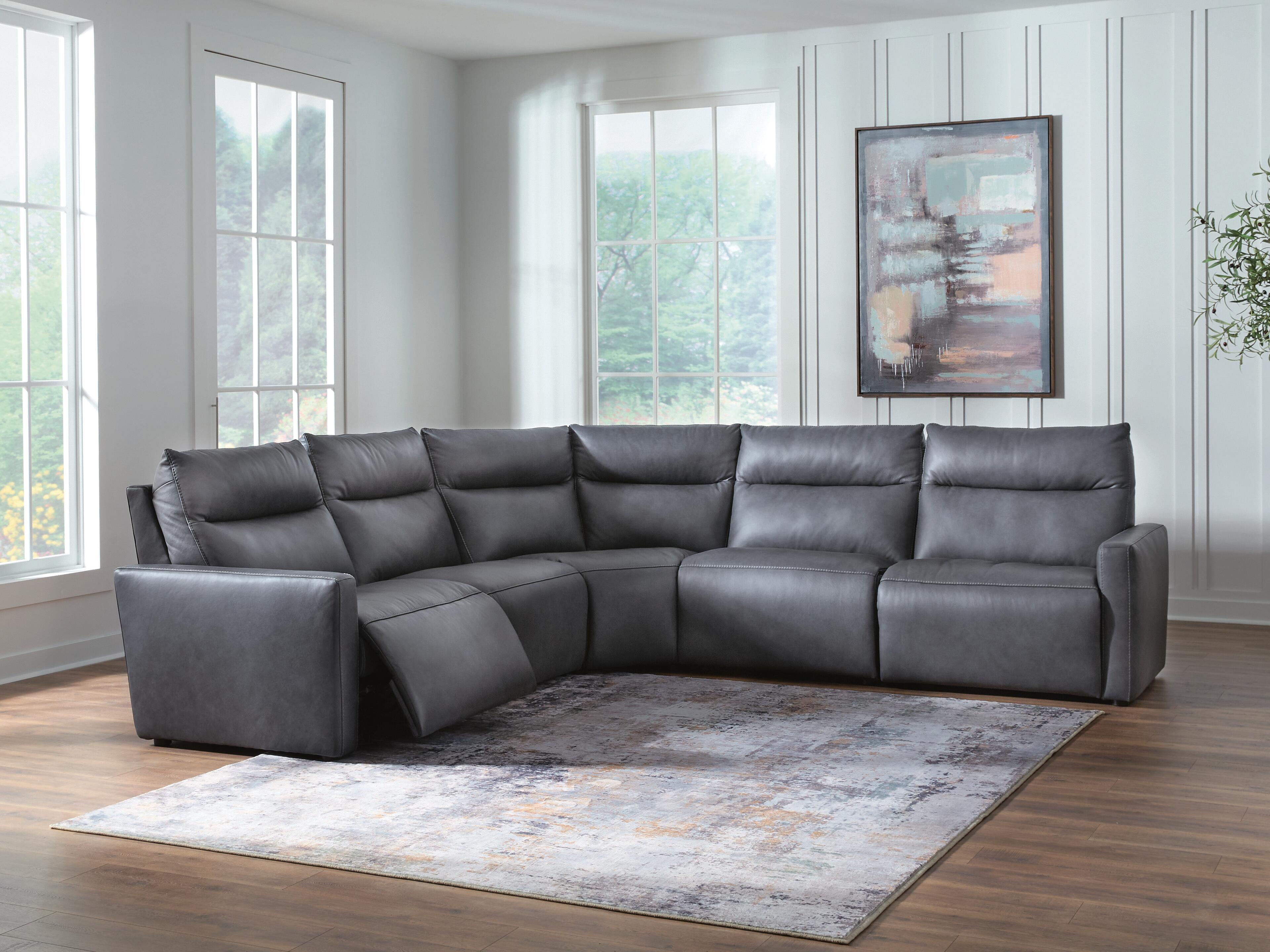 Best Furniture Outlet - Ashley Furniture - ModZ Sectional - 5-Piece Power Reclining Sectional / Blue - U14001S6
