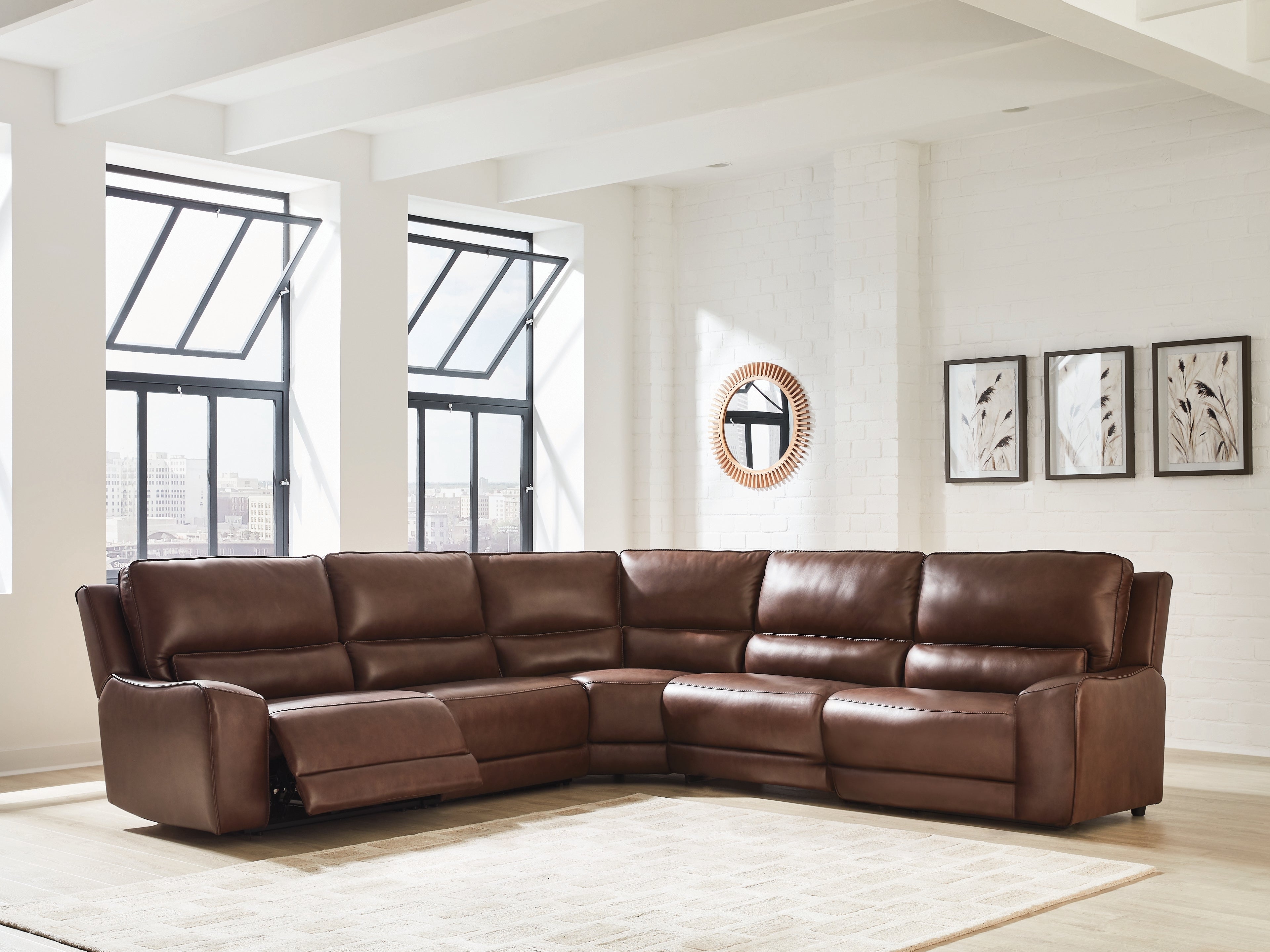 Best Furniture Outlet - Ashley Furniture - DeepWakes Sectional - 5-Piece Power Reclining Sectional / Canyon - PCU62607S8