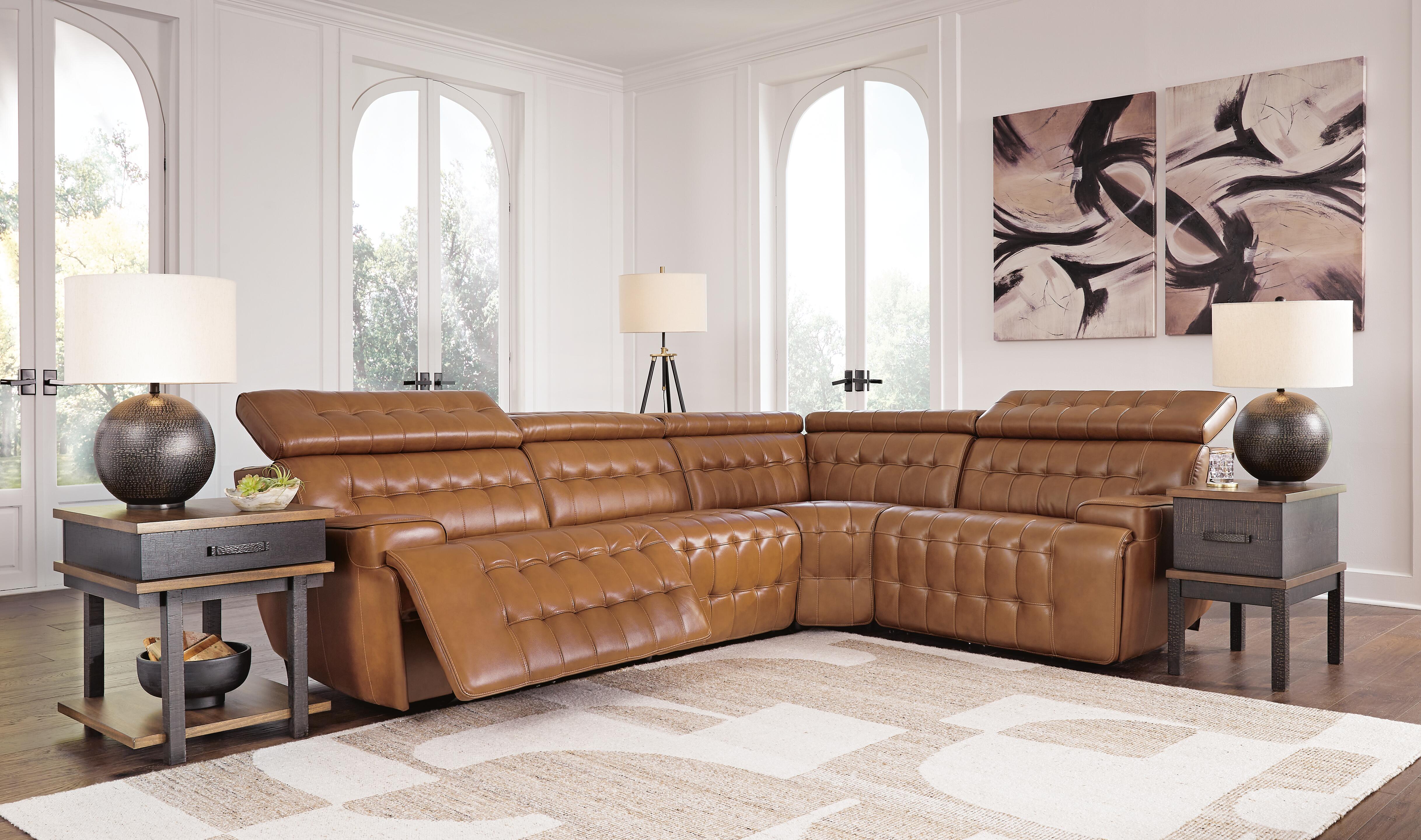 Best Furniture Outlet - Ashley Furniture - Temmpton Sectional - 4-Piece Reclining Sectional / Chocolate - U92708S6