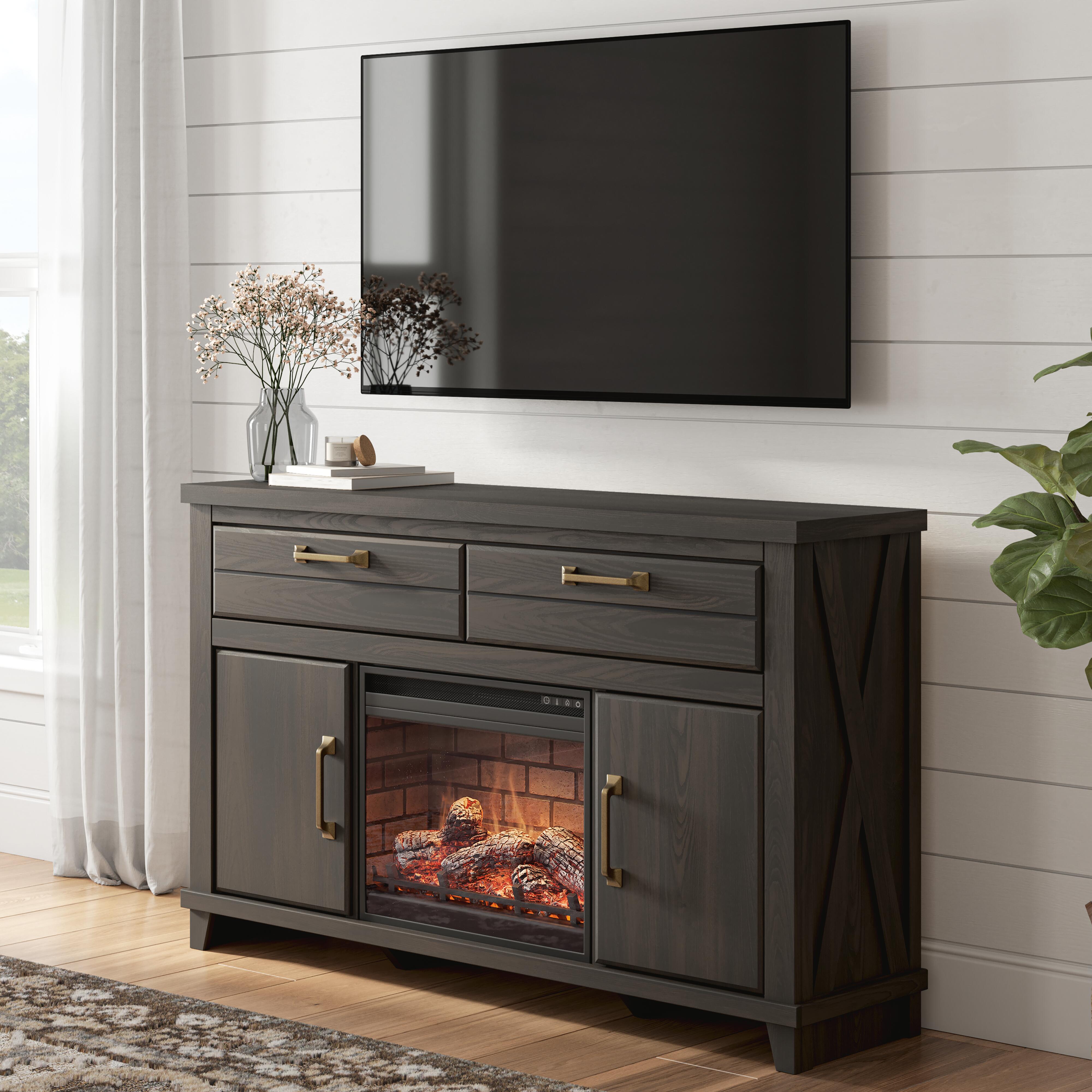 Best Furniture Outlet - Ashley Furniture - Brazen Valley 60" TV Stand with Electric Fireplace - 60" TV Stand with Electric Fireplace - W2648W4
