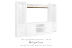 Best Furniture Outlet - Ashley Furniture - Bellaby Entertainment Center - 4-Piece Entertainment Center / Whitewash - W331W2
