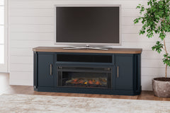 Best Furniture Outlet - Ashley Furniture - Landocken 83" TV Stand with Electric Fireplace - 83" TV Stand with Electric Fireplace / Two-tone - W402W1