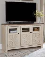 Best Furniture Outlet - Ashley Furniture - Bolanburg 60" TV Stand - 60" / White/Weathered Gray - W647-38