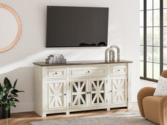 Best Furniture Outlet - Ashley Furniture - Bolanburg 73" TV Stand - 73" / White/Weathered Gray - W647-68
